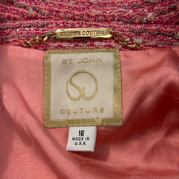 St. John Couture pink tweed skirt and blazer - Picture 12 of 12